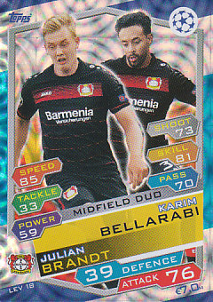 Julian Brandt / Karim Bellarabi Bayer 04 Leverkusen 2016/17 Topps Match Attax CL Midfield Duo #LEV18